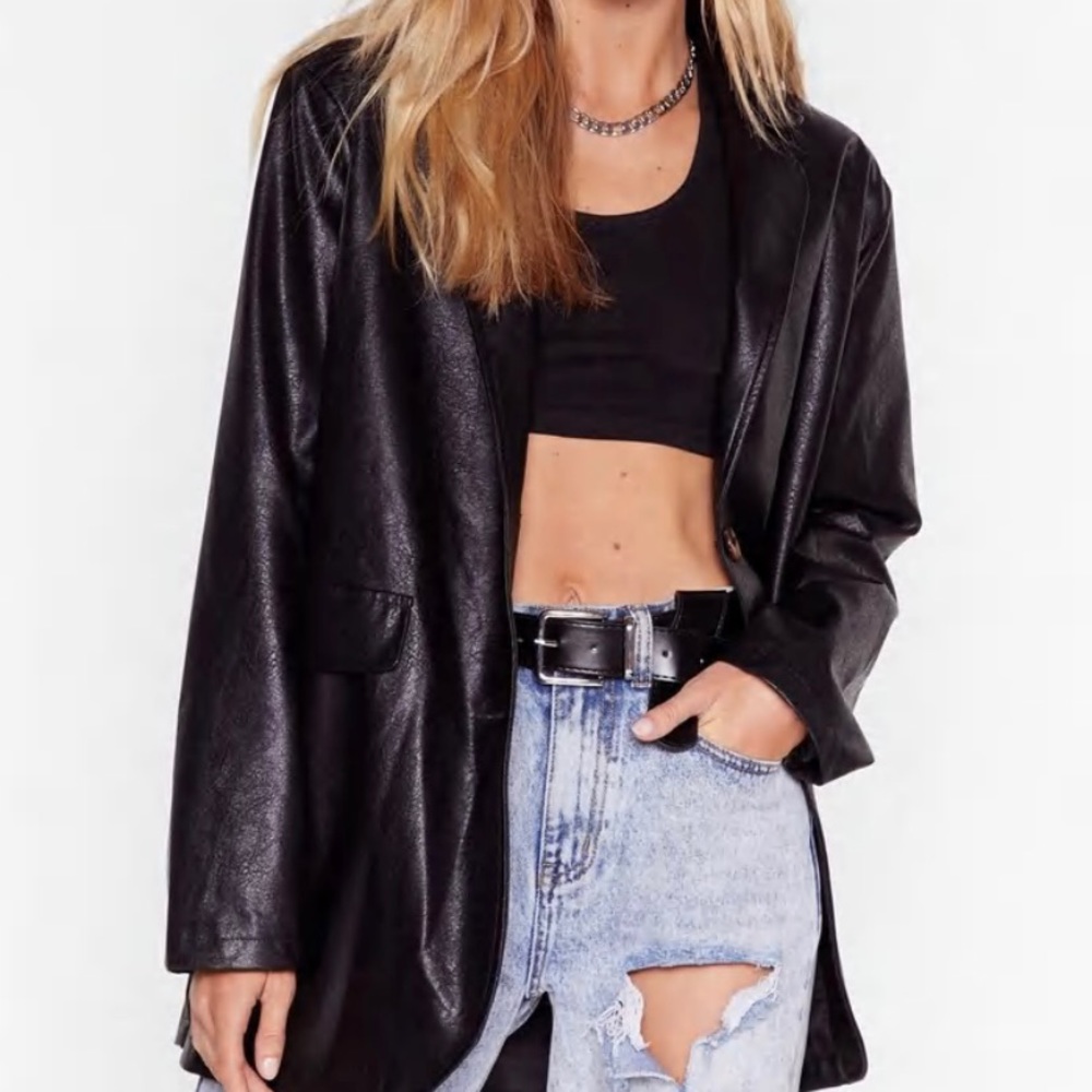 Faux leather blazer Nasty Gal US 2